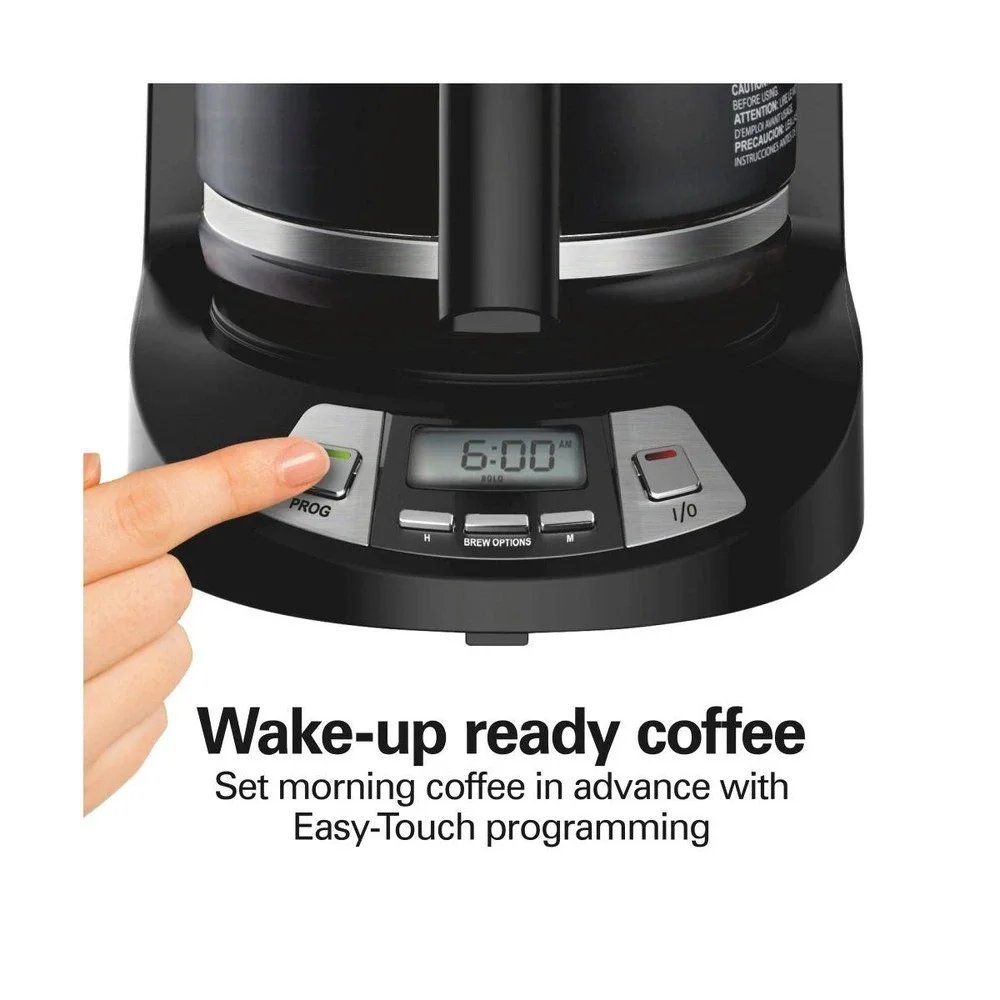 Hamilton Beach Coffee Maker 12 Cup Black New Programmable Auto Pause 46205
